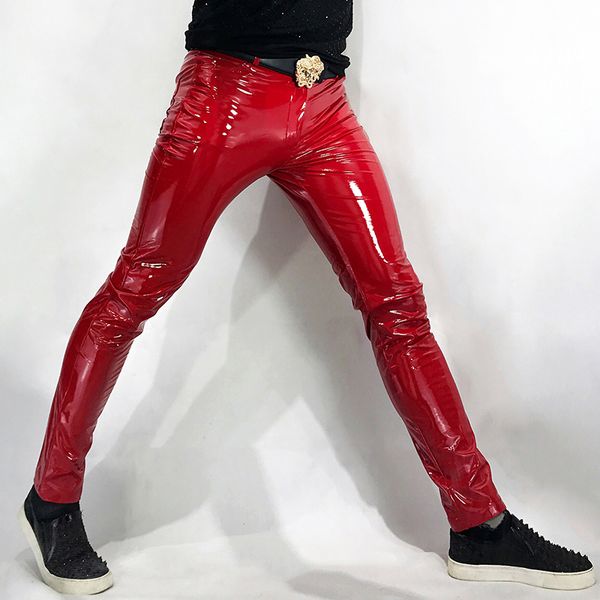 m-6xl plus-size leather trousers for men red super bright tight mirror leather pants elastic pu pants for male model ds show, Black
m-6xl plus-size leather trousers for men red super bright tight mirror leather pants elastic pu pants for male model ds show, Black