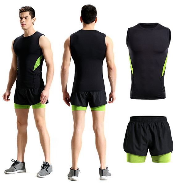 2pcs/set men tracksuit gym set active wear running t-shirts and running sports shorts gym sportswear workout fitness men suit, Black;blue
2pcs/set men tracksuit gym set active wear running t-shirts and running sports shorts gym sportswear workout fitness men suit, Black;blue