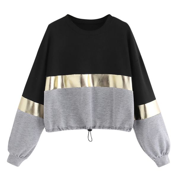 patchwork pullover autumn sweatshirt long-sleeved women's fashion pullovers with long sleeves stitching bright blouse, Black
patchwork pullover autumn sweatshirt long-sleeved women's fashion pullovers with long sleeves stitching bright blouse, Black