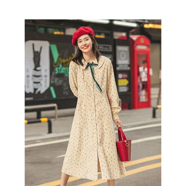 inman 2020 autumn new arrival rretro style doll collar tie-knot neck corduroy kikyo style dress, Black;gray
inman 2020 autumn new arrival rretro style doll collar tie-knot neck corduroy kikyo style dress, Black;gray