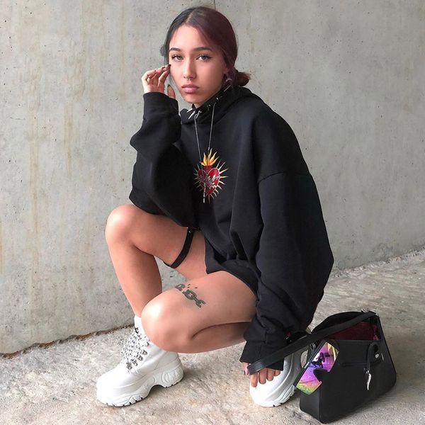 2019 autumn winter plus size long hoody sweatshirt women funny print long sleeve gothic hoodies pullover streetwear, Black
2019 autumn winter plus size long hoody sweatshirt women funny print long sleeve gothic hoodies pullover streetwear, Black
