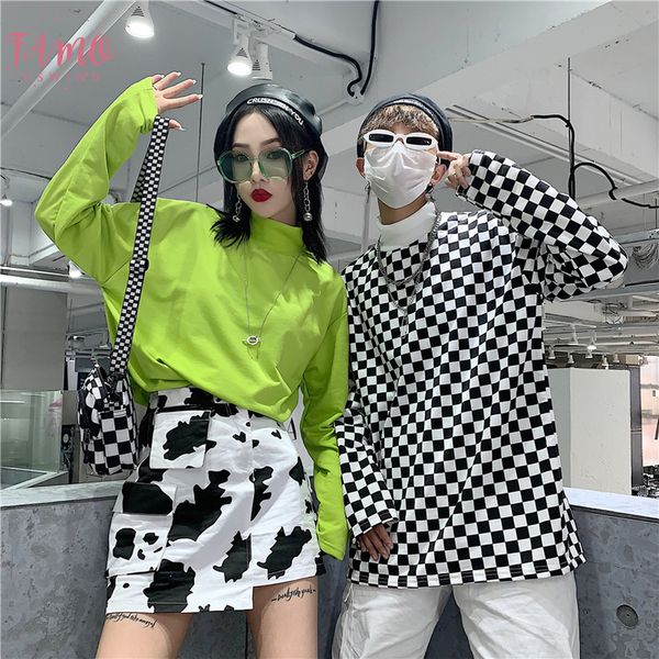 harajuku bf new large size loose casual fashion hip hop personality cotton shirt female turtleneck plaid long sleeved tee, White
harajuku bf new large size loose casual fashion hip hop personality cotton shirt female turtleneck plaid long sleeved tee, White