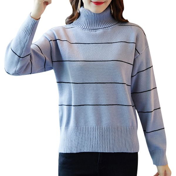 sweater female 2019 autumn winter turtleneck knitted women sweater and pullover female plaid loose jumper pull femme, White;black
sweater female 2019 autumn winter turtleneck knitted women sweater and pullover female plaid loose jumper pull femme, White;black