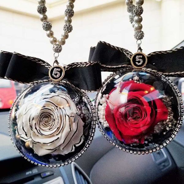 car hanging pendant crystal diamond rose flowers plastic ball hanging rearview mirror automobile styling accessories ornament 
car hanging pendant crystal diamond rose flowers plastic ball hanging rearview mirror automobile styling accessories ornament