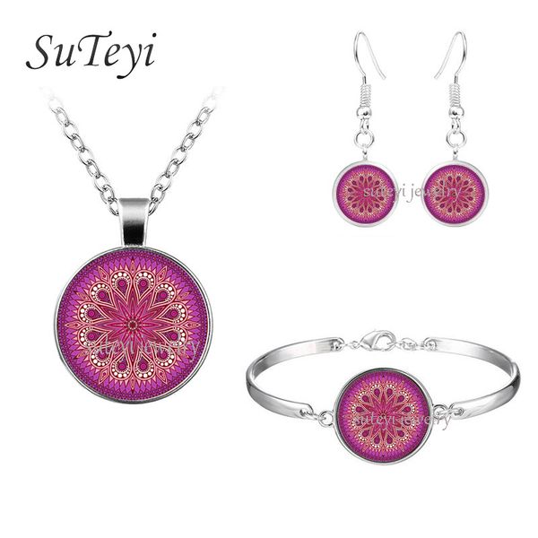 suteyi vintage jewelry sets cabochon glass necklace set and earing and bracelet om symbol buddhism mandala yoga jewelry, Silver
suteyi vintage jewelry sets cabochon glass necklace set and earing and bracelet om symbol buddhism mandala yoga jewelry, Silver