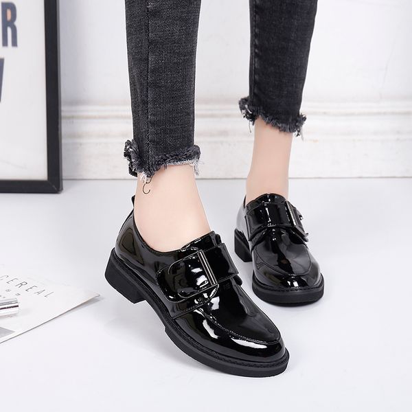 patent leather women shoes woman oxfords solid black leisure shoes female square low heels hoop&loop metal buckle casual
patent leather women shoes woman oxfords solid black leisure shoes female square low heels hoop&loop metal buckle casual