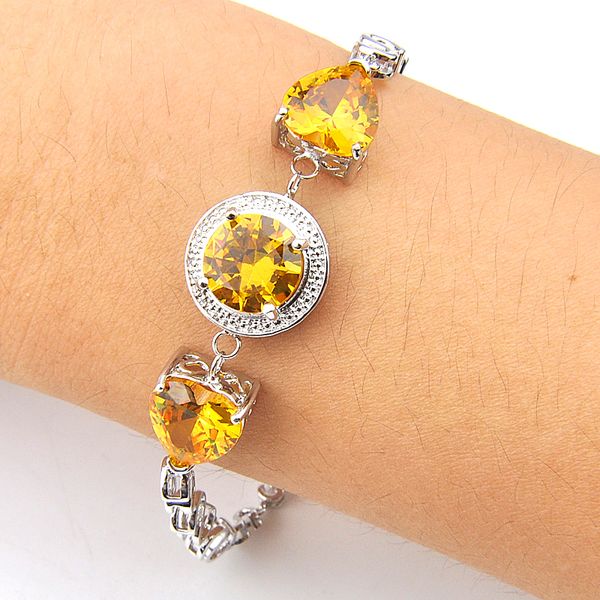 luckyshine dazzling unique women love heart citrine bracelet silver vintage cubic zirconia russia american australia wedding party bracelet, Golden;silver
luckyshine dazzling unique women love heart citrine bracelet silver vintage cubic zirconia russia american australia wedding party bracelet, Golden;silver