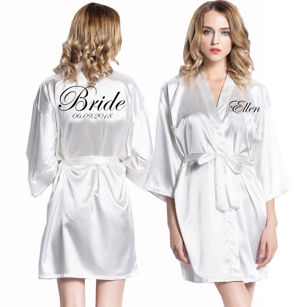 personalized robes satin silk printed gown wedding bride bridesmaid robe plus size women ladies long gown nightgrowns, Black;red 
personalized robes satin silk printed gown wedding bride bridesmaid robe plus size women ladies long gown nightgrowns, Black;red