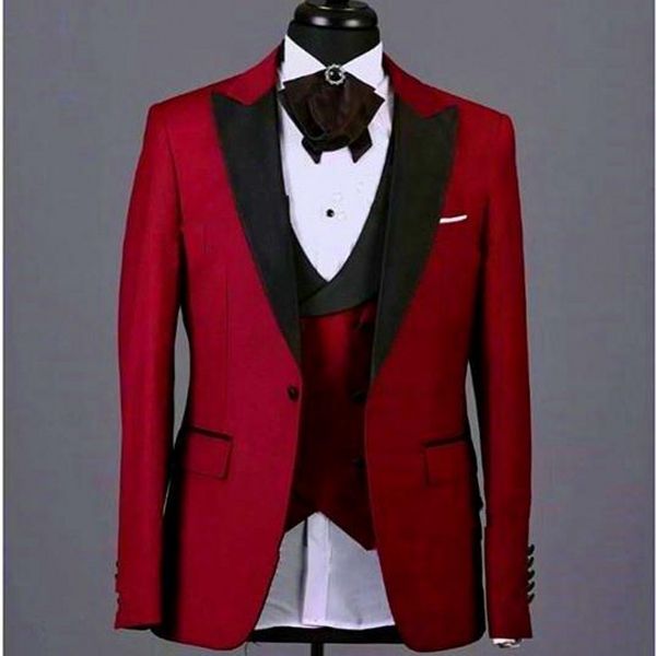 custom made red groom tuxedos black peak lapel groomsmen mens wedding dress popular man jacket blazer 3 piece suit(jacket+pants+vest+tie)26, Black;gray
custom made red groom tuxedos black peak lapel groomsmen mens wedding dress popular man jacket blazer 3 piece suit(jacket+pants+vest+tie)26, Black;gray