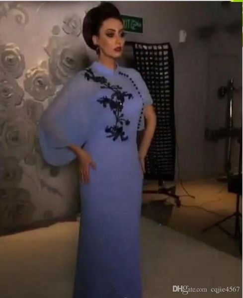 2019 new elegant evening dresses lavender high neck asymmetrical sleeves floor length with black lace beaded chiffon prom gowns, Black;red 
2019 new elegant evening dresses lavender high neck asymmetrical sleeves floor length with black lace beaded chiffon prom gowns, Black;red