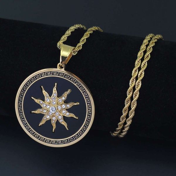 fashion- sun flower diamonds pendant necklaces for men women western retro luxury necklace stainless steel cuban chains dog tag jewelry, Silver
fashion- sun flower diamonds pendant necklaces for men women western retro luxury necklace stainless steel cuban chains dog tag jewelry, Silver