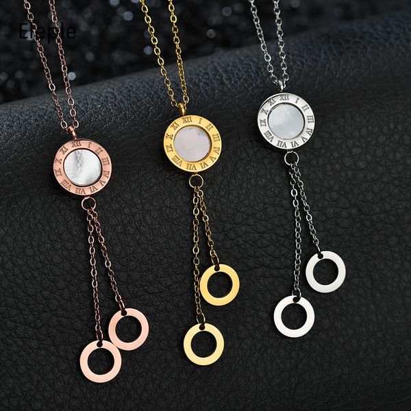 eleple roman numeral stainless steel tassel round necklace for lady jewelry simple fashion rose gold silver color necklace s-n27
eleple roman numeral stainless steel tassel round necklace for lady jewelry simple fashion rose gold silver color necklace s-n27