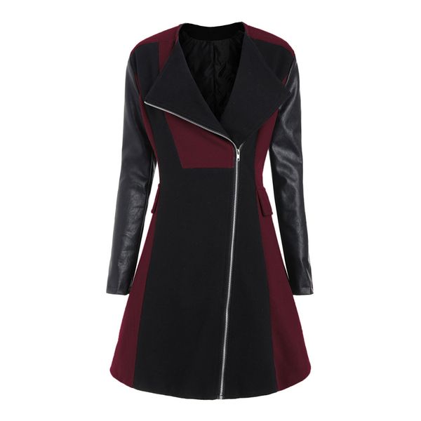 wipalo fall winter plus size women jacket turn down collar long sleeve outwear contrast color patchwork zipper pocket warm coats, Black;brown
wipalo fall winter plus size women jacket turn down collar long sleeve outwear contrast color patchwork zipper pocket warm coats, Black;brown