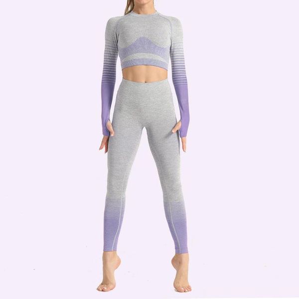 women vital seamless set gym clothing fitness leggings+cropped shirts sport suit women long sleeve tracksuit active wear, White
women vital seamless set gym clothing fitness leggings+cropped shirts sport suit women long sleeve tracksuit active wear, White