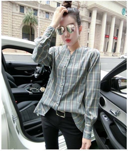 new runway loose casual plaid shirts women fashion long sleeve v-neck slim ladies elegant blouse plus size office designer button shirt, White
new runway loose casual plaid shirts women fashion long sleeve v-neck slim ladies elegant blouse plus size office designer button shirt, White
