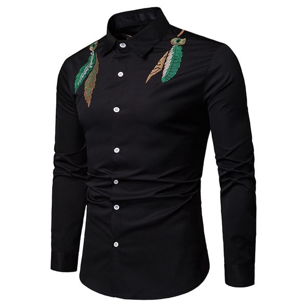 2019 spring men's casual shirts fashion print long sleeve male business shirt blouse single breasted shirts, White;black
2019 spring men's casual shirts fashion print long sleeve male business shirt blouse single breasted shirts, White;black