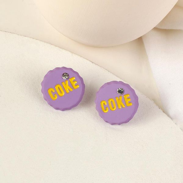 amorcome 2020 chic spray paint enamel purple earrings bottle cap rhinestone inlay stud earrings for women summer jewelry gift, Golden;silver
amorcome 2020 chic spray paint enamel purple earrings bottle cap rhinestone inlay stud earrings for women summer jewelry gift, Golden;silver