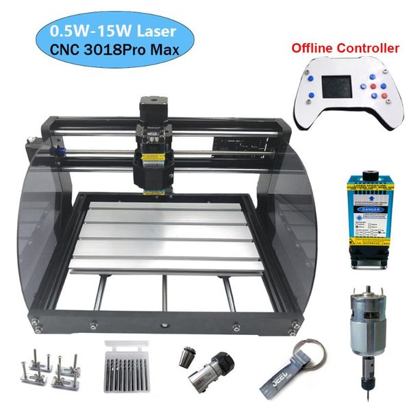 3018 pro max laser engraving machine power 0.5w-15w 3axis cnc router diy mini woodworking laser engraver with offline controller
3018 pro max laser engraving machine power 0.5w-15w 3axis cnc router diy mini woodworking laser engraver with offline controller
