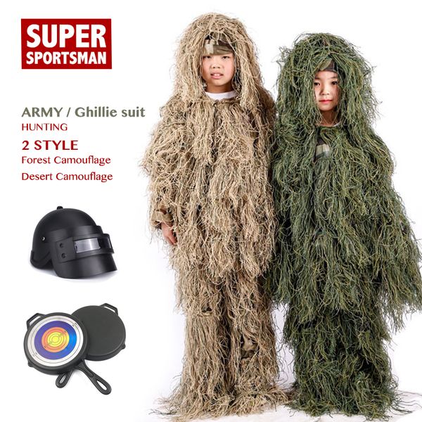 children jungle mens ghillie suit boy camouflage sniper hunting clothes kids girl woodland tactical uniform army combat clothing, Camo
children jungle mens ghillie suit boy camouflage sniper hunting clothes kids girl woodland tactical uniform army combat clothing, Camo
