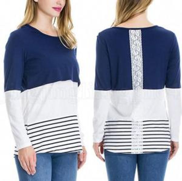 long tees striped ooa6087 nursing blouses sleeve round neck maternity shirts breastfeeding lace casual maternity clothings clothes bohp, Black
long tees striped ooa6087 nursing blouses sleeve round neck maternity shirts breastfeeding lace casual maternity clothings clothes bohp, Black
