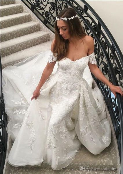 off shoulder mermaid wedding dresses with over skirts 2019 elegant lace appliques boho bridal gowns zipper back bohemian wedding dress, White
off shoulder mermaid wedding dresses with over skirts 2019 elegant lace appliques boho bridal gowns zipper back bohemian wedding dress, White