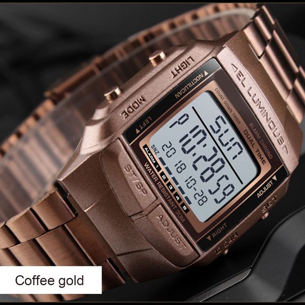 men's watches electronic watch waterproof backlight led digital sport wristwatch ll@17, Slivery;brown
men's watches electronic watch waterproof backlight led digital sport wristwatch ll@17, Slivery;brown