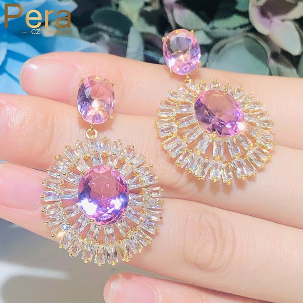 pera romantic pink oval cubic zirconia crystal paved round big drop earrings for fashion ladies daily party ear jewelry e497, Silver
pera romantic pink oval cubic zirconia crystal paved round big drop earrings for fashion ladies daily party ear jewelry e497, Silver