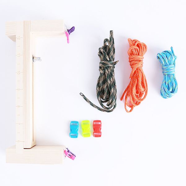weaving tools diy jig solid wood bracelet maker knitting tool knot braided parachute cord tools sewing, Black