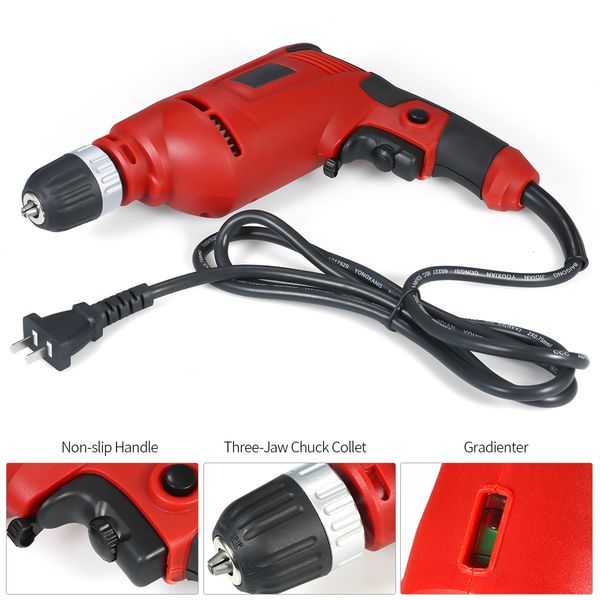 electric corded drill variable speed trigger handle rotary hammer impact drill for wood steel
electric corded drill variable speed trigger handle rotary hammer impact drill for wood steel