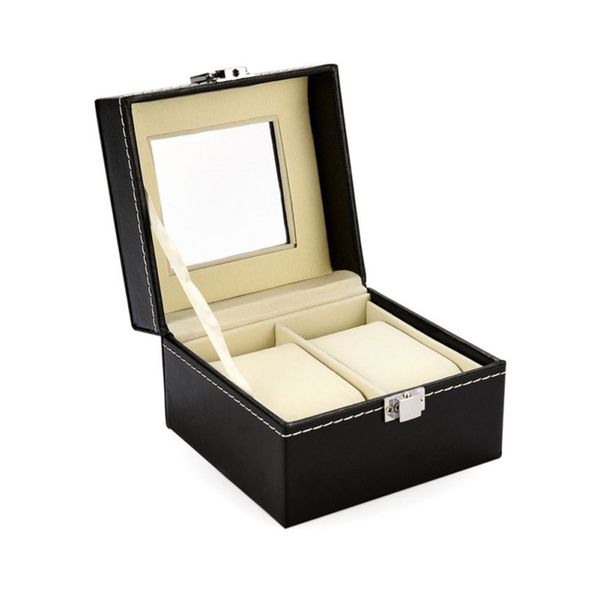 2 grids pu leather watch box case professional holder organizer for clock watches jewelry boxes case display gift new vcqy, Black;blue
2 grids pu leather watch box case professional holder organizer for clock watches jewelry boxes case display gift new vcqy, Black;blue