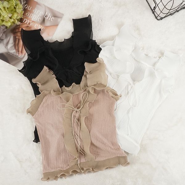 лето осень женщины ice шелковый вязаная tank top sexy drawstring lace up ремень camis рукавов короткие камзол жилет топы sf1188, White
лето осень женщины ice шелковый вязаная tank top sexy drawstring lace up ремень camis рукавов короткие камзол жилет топы sf1188, White