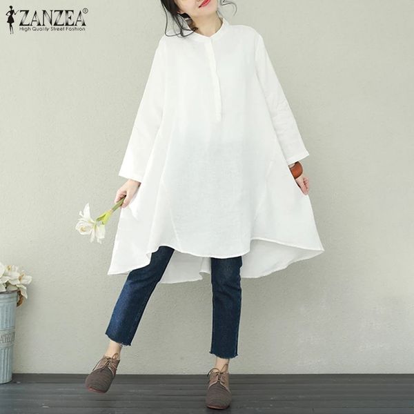 zanzea 2020 vintage high low blouse women casual cotton solid shirt buttons tunic femme work white blusas chemise plus size
zanzea 2020 vintage high low blouse women casual cotton solid shirt buttons tunic femme work white blusas chemise plus size