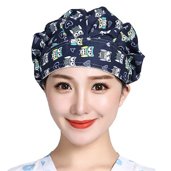 scrubs caps cover hats adjustable hats washable sombrero cartoon cotton flower printed bouffant head mujer workwear caps vursu, White;black 
scrubs caps cover hats adjustable hats washable sombrero cartoon cotton flower printed bouffant head mujer workwear caps vursu, White;black