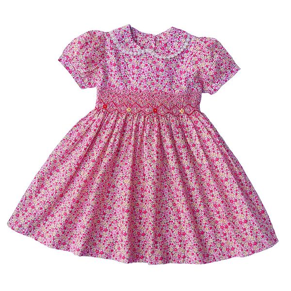 new summer kids floral printed short peter pan collar lantern sleeve handmade smock belt bowknot girls 3-7yrs princess dresses, Red;yellow
new summer kids floral printed short peter pan collar lantern sleeve handmade smock belt bowknot girls 3-7yrs princess dresses, Red;yellow