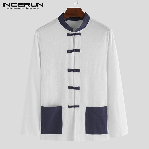 incerun chinese style retro men shirt stand collar 2020 streetwear long sleeve button elegant casual shirts hombre camisa s-3xl, White;black
incerun chinese style retro men shirt stand collar 2020 streetwear long sleeve button elegant casual shirts hombre camisa s-3xl, White;black