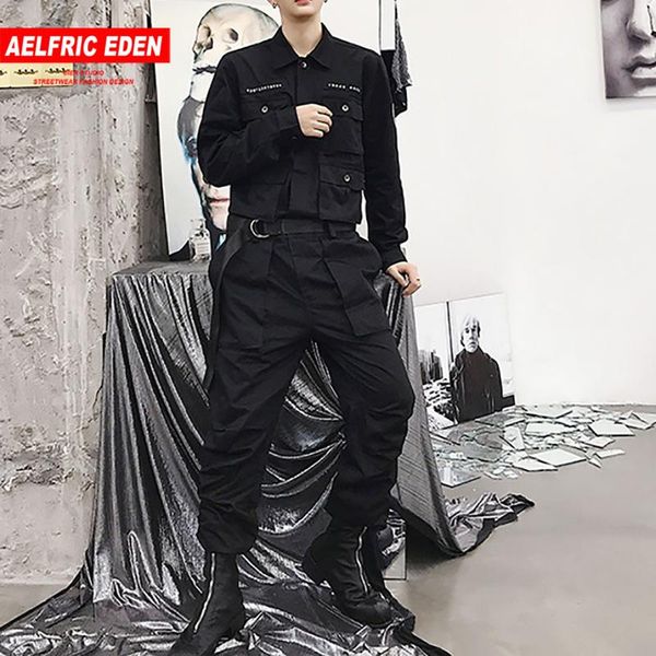 men's pants aelfric hip hop streetwear jumpsuit men 2021 fashion multi pockets ribbons cargo long sleeve rompers joggers techwear, Black
men's pants aelfric hip hop streetwear jumpsuit men 2021 fashion multi pockets ribbons cargo long sleeve rompers joggers techwear, Black