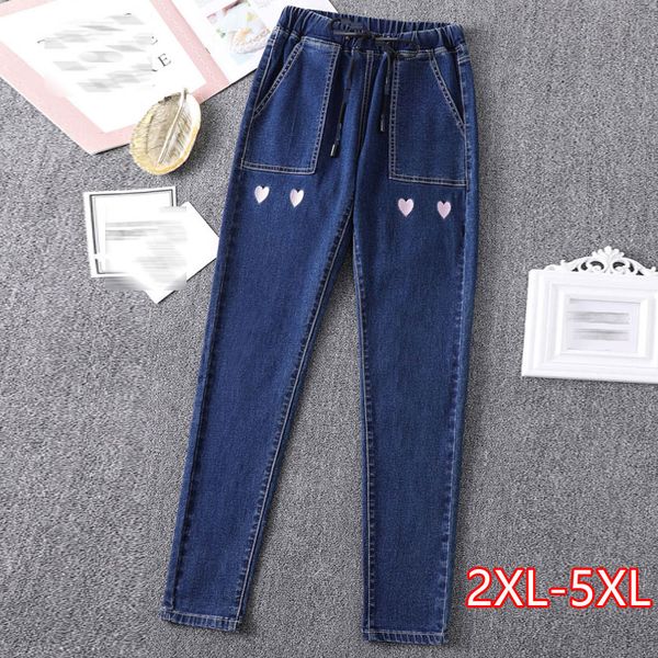 women spring new jeans large size denim female trousers plus size elastic waist large casual jeanst, Blue
women spring new jeans large size denim female trousers plus size elastic waist large casual jeanst, Blue