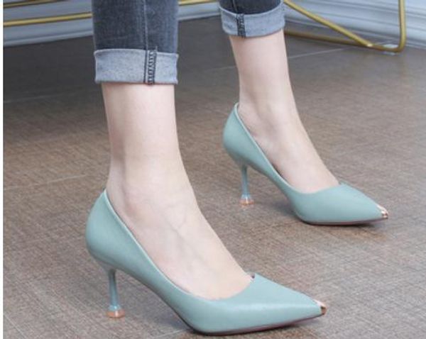 2019 women's shoes in spring and autumn with new style high heel fine heel pointed end @176, Black
2019 women's shoes in spring and autumn with new style high heel fine heel pointed end @176, Black