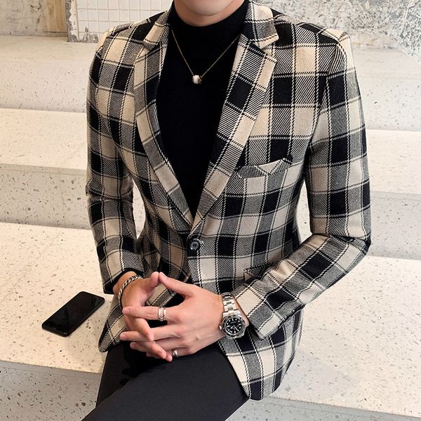 men's suits & blazers autumn clothes business mens slim fit 3xl plaid khaki social jackets office dress check, White;black
men's suits & blazers autumn clothes business mens slim fit 3xl plaid khaki social jackets office dress check, White;black