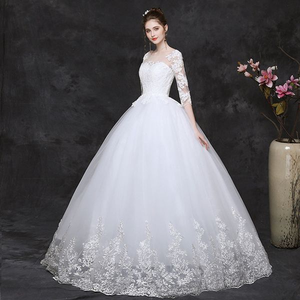 свадебные платья vestido novia 2020 совок шеи тюль бальное платье свадебные платья 3/4 с длинными рукавами платье невесты, White
свадебные платья vestido novia 2020 совок шеи тюль бальное платье свадебные платья 3/4 с длинными рукавами платье невесты, White