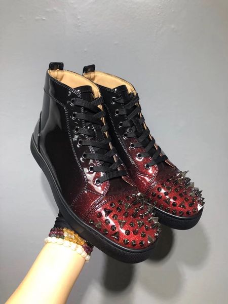 high leisure shoe lace up red wine suede leather rivet red bottom for man shoes sneakers casual flat walking leisure trainer footwear, Black
high leisure shoe lace up red wine suede leather rivet red bottom for man shoes sneakers casual flat walking leisure trainer footwear, Black