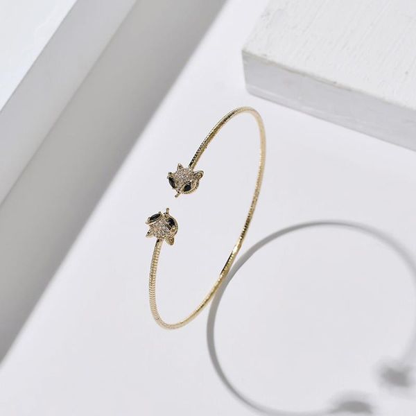 women's fashion open bangle cute design zircon inlaid ladylike bracelet jewlry accessory lucky sweet gift for friend/lover, Black
women's fashion open bangle cute design zircon inlaid ladylike bracelet jewlry accessory lucky sweet gift for friend/lover, Black