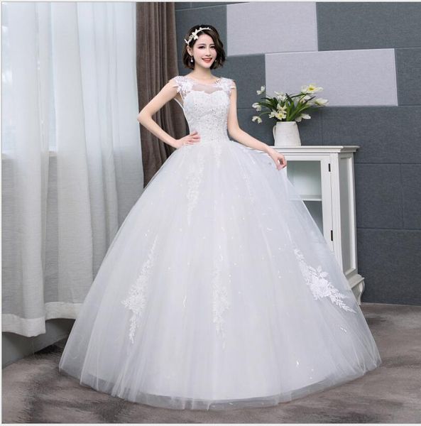 korean style jewel lace tank sleeveless floral print ball gown wedding dress 2020 new fashion simple estidos de noivas cc, White
korean style jewel lace tank sleeveless floral print ball gown wedding dress 2020 new fashion simple estidos de noivas cc, White