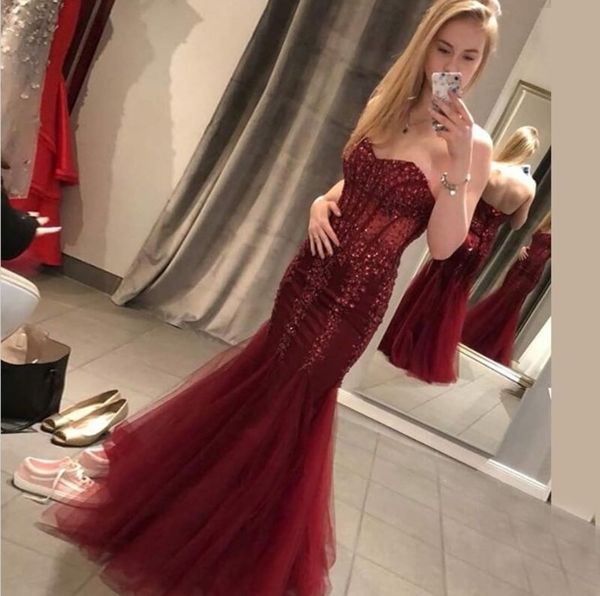 elegant women mermaid long beaded tulle evening dresses sleeveless lace up robe de soiree floor length burgundy prom gowns custom made, Black;red
elegant women mermaid long beaded tulle evening dresses sleeveless lace up robe de soiree floor length burgundy prom gowns custom made, Black;red