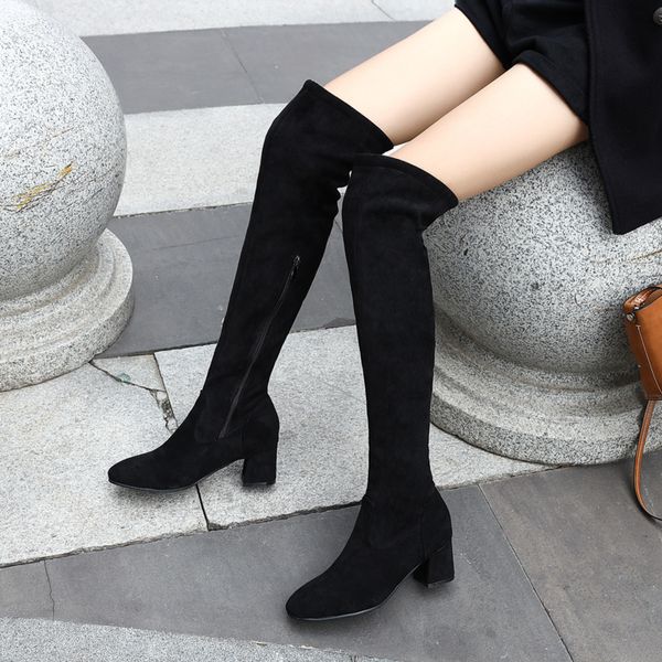 ladies boots toe over the knee boots ladies autumn and winter high heels thigh high botas mujer, Black
ladies boots toe over the knee boots ladies autumn and winter high heels thigh high botas mujer, Black