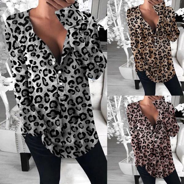vintage plus size blouse women leopard print shirt casual long sleeve deep v-neck button loose blusa feminina ropa mujer, White
vintage plus size blouse women leopard print shirt casual long sleeve deep v-neck button loose blusa feminina ropa mujer, White