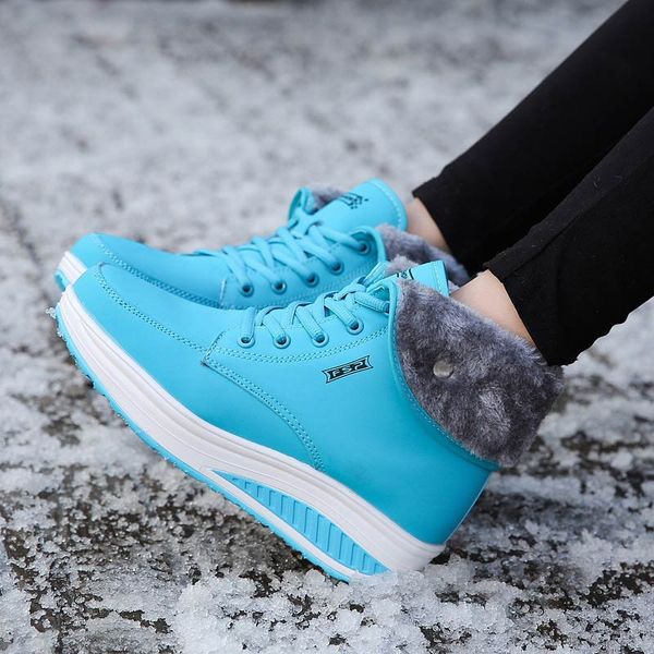 winter snow boots women shoes 2019 warm fur plush solid ankle boots female lace-up wedges shoes women fashion botas mujer, Black
winter snow boots women shoes 2019 warm fur plush solid ankle boots female lace-up wedges shoes women fashion botas mujer, Black