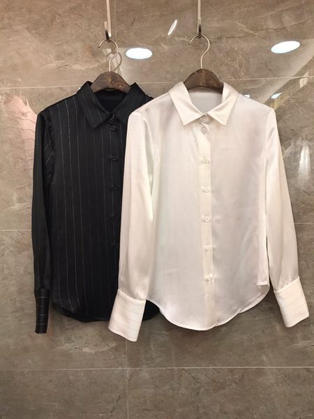 early spring 2020 new women's lapel, gold silk and satin decoration, long sleeve, solid color, all over shirt 1215, White
early spring 2020 new women's lapel, gold silk and satin decoration, long sleeve, solid color, all over shirt 1215, White