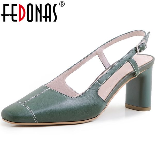 fedonas shallow genuine leather sandals for women's footwear summer schue metal buckle high heels pumps party prom shoes woman, Black
fedonas shallow genuine leather sandals for women's footwear summer schue metal buckle high heels pumps party prom shoes woman, Black