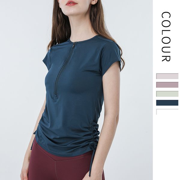 yoga outfits half-zipper drawstring sports short-sleeved t-shirt female solid color quick-drying fitness clothes nude cloth, White;red
yoga outfits half-zipper drawstring sports short-sleeved t-shirt female solid color quick-drying fitness clothes nude cloth, White;red